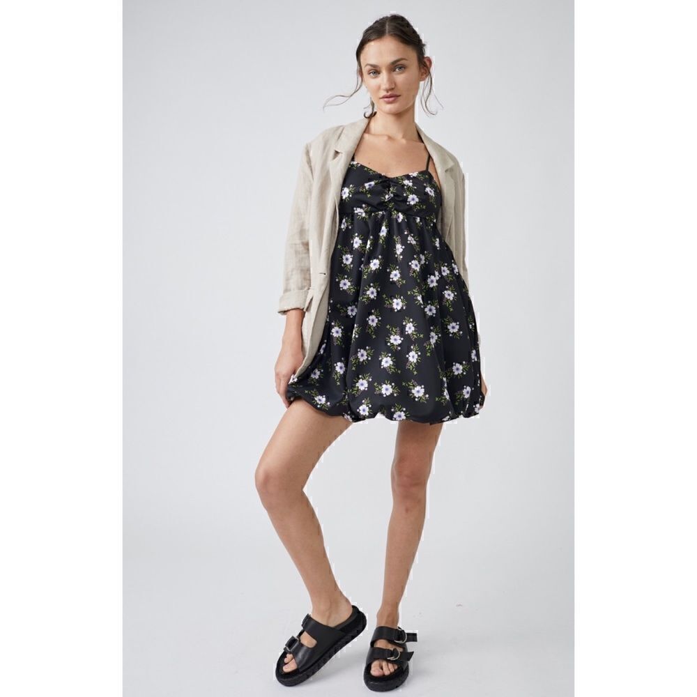 NWT Free People in A Bubble Mini Dress in Black, Size Small - Picture 9 of 16
